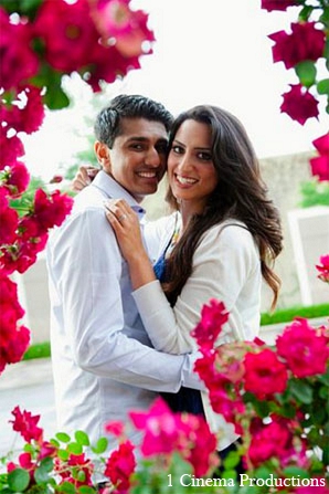 indian engagement portraits groom bride