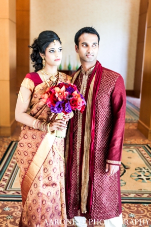 indian wedding bridal groom bouquet portrait