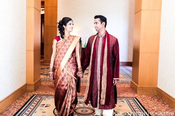 indian wedding portrait groom bride before ceremony