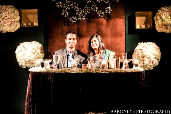 indian wedding reception bride groom sweetheart table