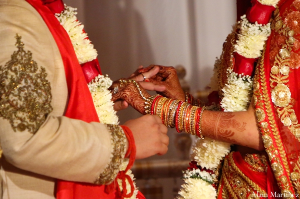 indian wedding bride groom ceremony lengha