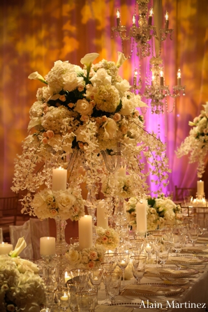 indian wedding floral table setting reception