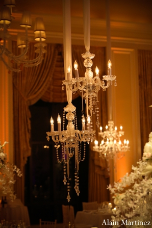 indian wedding reception venue chandelier