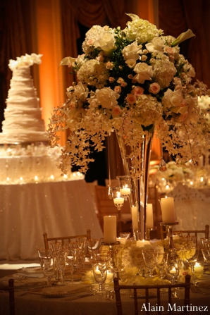 indian wedding table setting floral lighting