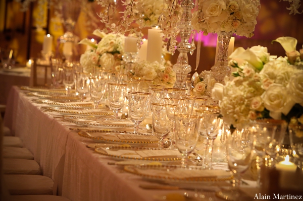 indian wedding table setting reception floral