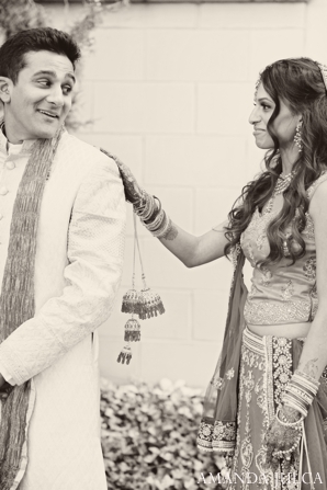 indian wedding bride groom couple portrait