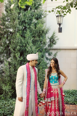 indian wedding bride groom couple portrait