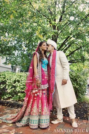 indian wedding bride groom couple portrait