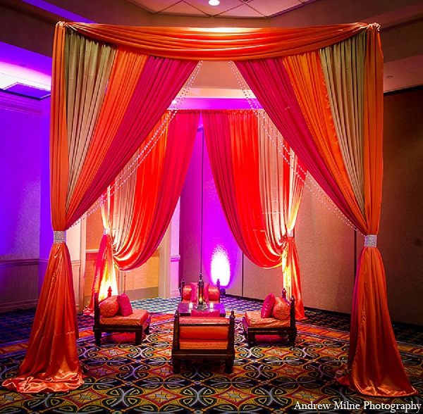 indian mehndi wedding mandap decor