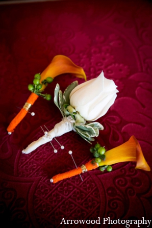 indian wedding floral groom pin