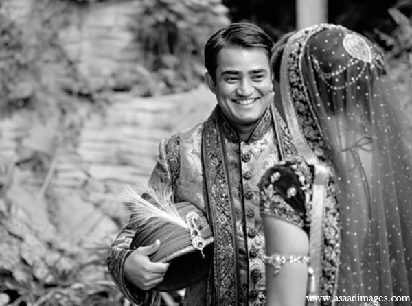 indian wedding groom bride portrait