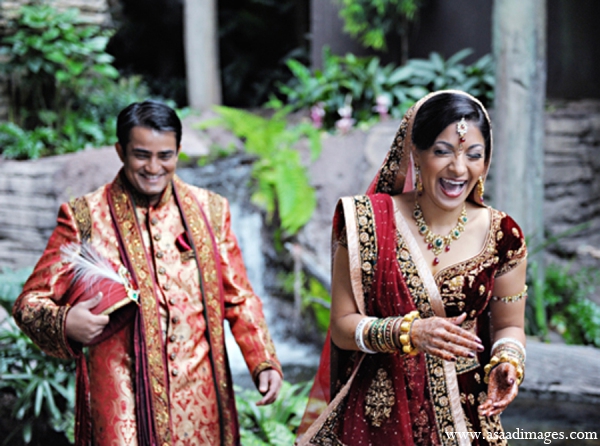 indian wedding portrait bride groom