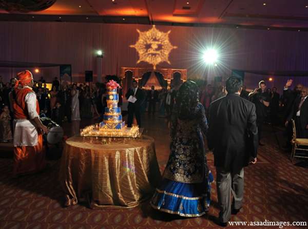 indian wedding reception lighting cake