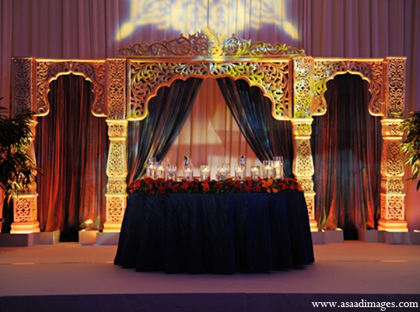 indian wedding reception lighting decor