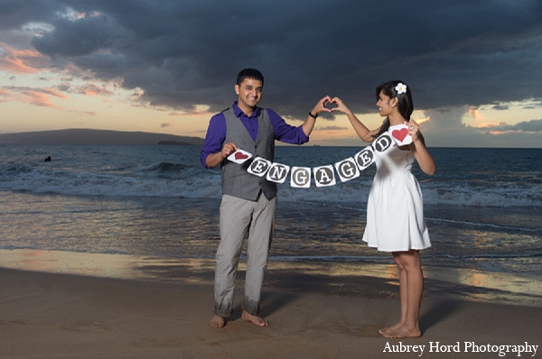 bride groom beach sign indian wedding engagement