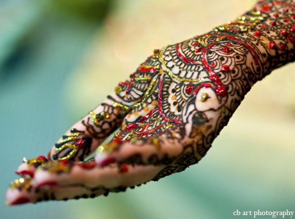 indian wedding mehndi gold red