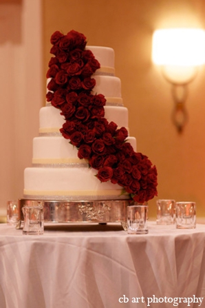 indian wedding reception cake floral