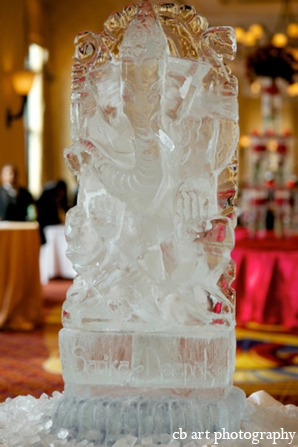 indian wedding reception ice sculpture