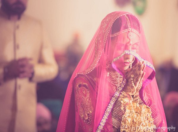 indian wedding bride lengha ceremony