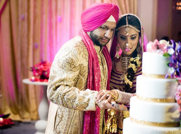 indian wedding cake groom bride reception