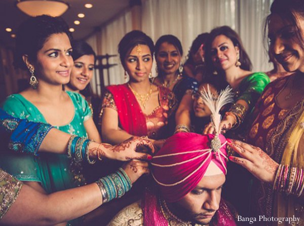 indian wedding groom getting ready