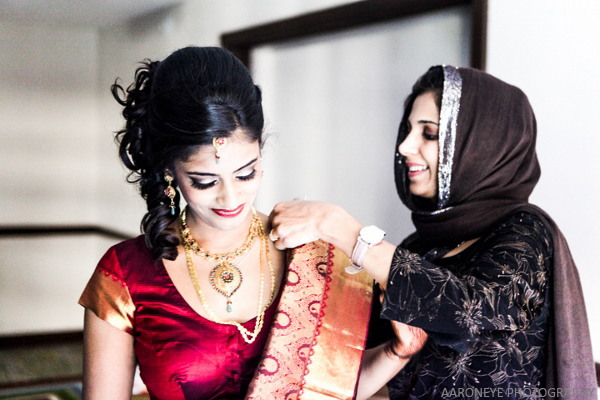 The bride prepares to walk to the mandap to begin the ceremony.