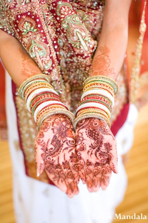 indian wedding bridal portrait traditional henna bangles