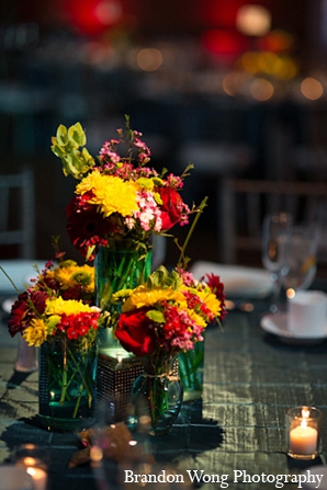 indian wedding reception floral decor