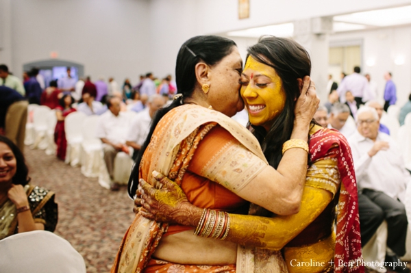 indian wedding gaye holud bride family