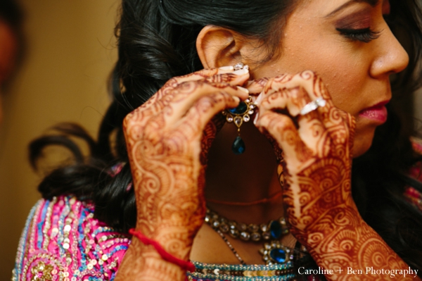 indian wedding getting ready mehndi bride