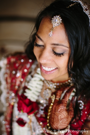 indian wedding portrait bride detail tikka