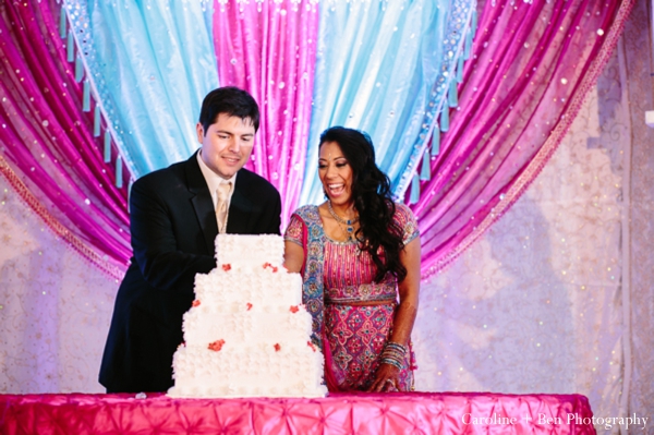 indian wedding reception bride groom cake