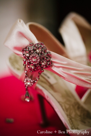 indian wedding reception bride shoes detail