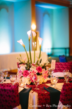 indian wedding reception decor flower setting