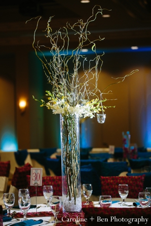 indian wedding reception flower setting detail