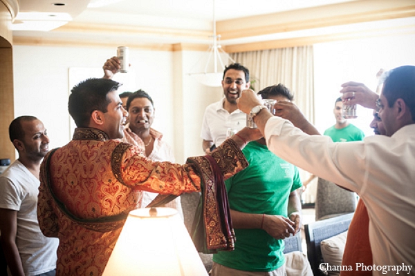 indian wedding groom groomsmen getting ready
