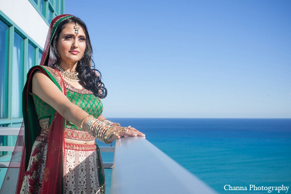 indian wedding portrait bride ocean fashion