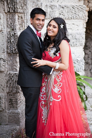 indian wedding portraits reception outfits pink gown