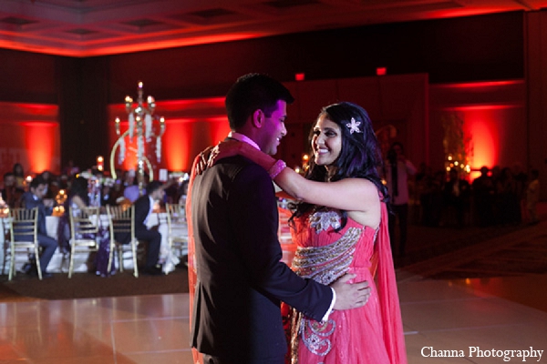 indian wedding reception first dance bride groom
