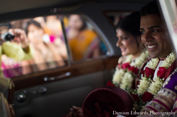 indian wedding bride groom car