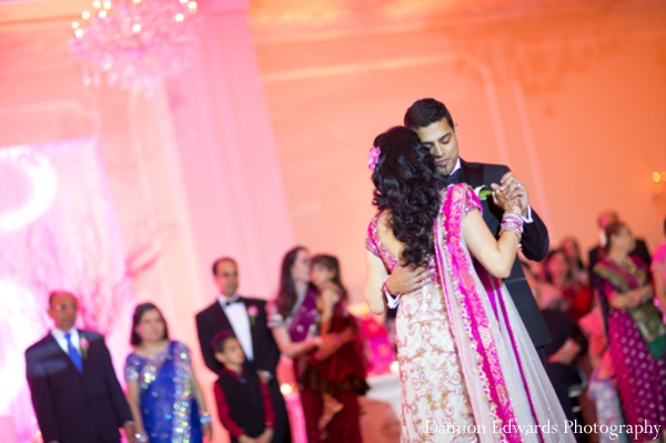 indian wedding bride groom dancing reception