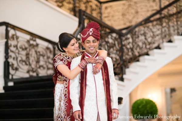 indian wedding bride groom portrait first look