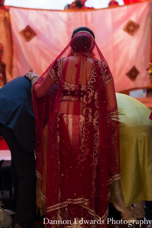 indian wedding bride veil lengha ceremony