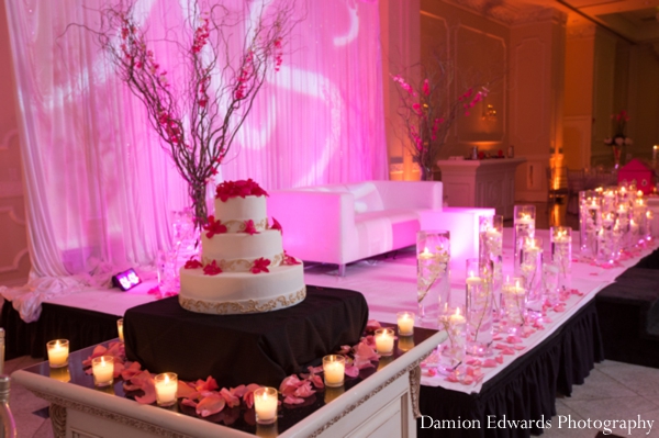 indian wedding cake reception lighting