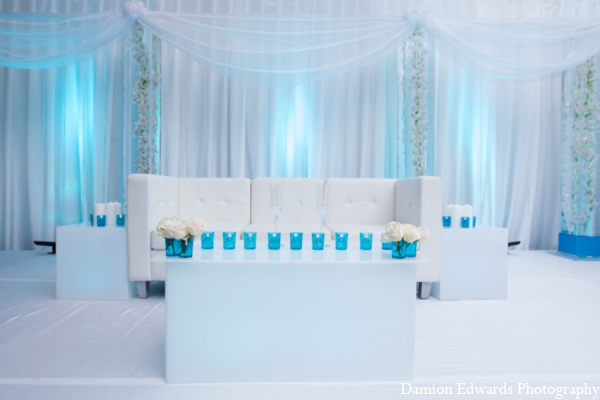 indian wedding decor blue white