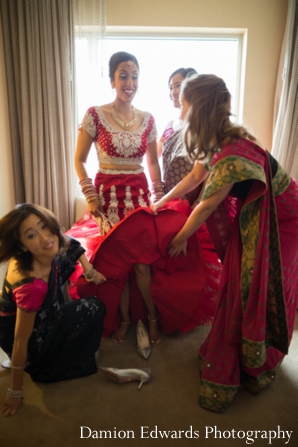 indian wedding bride getting ready ceremony