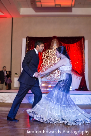 indian wedding bride and groom at reception