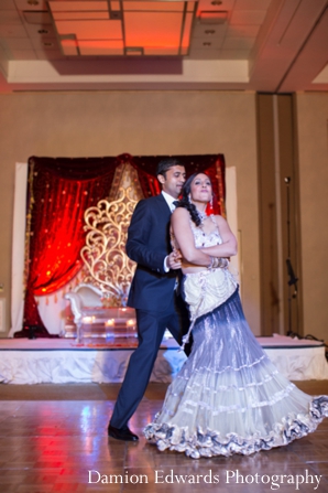 indian wedding bride and groom at reception