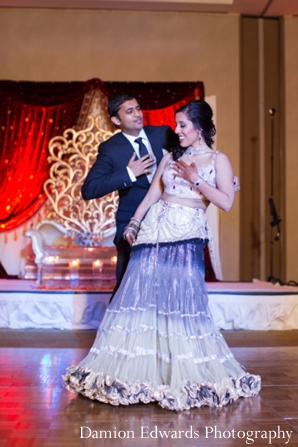 indian wedding bride and groom at reception