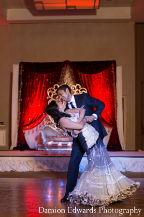 indian wedding bride and groom at reception